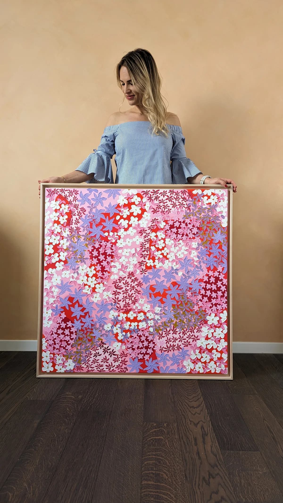Awakening original abstract painting with soft layered color.