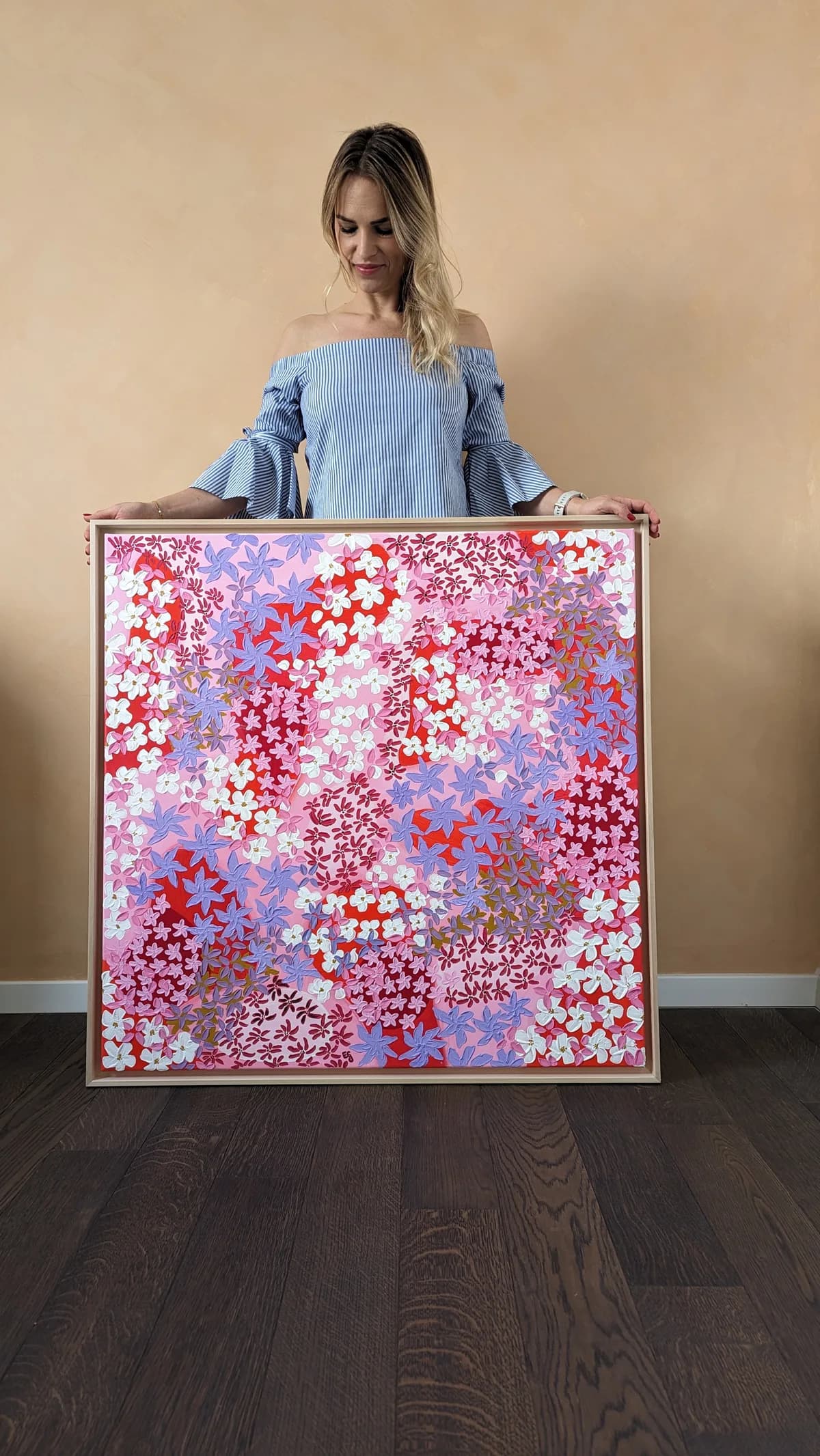 Awakening painting with luminous abstract movement