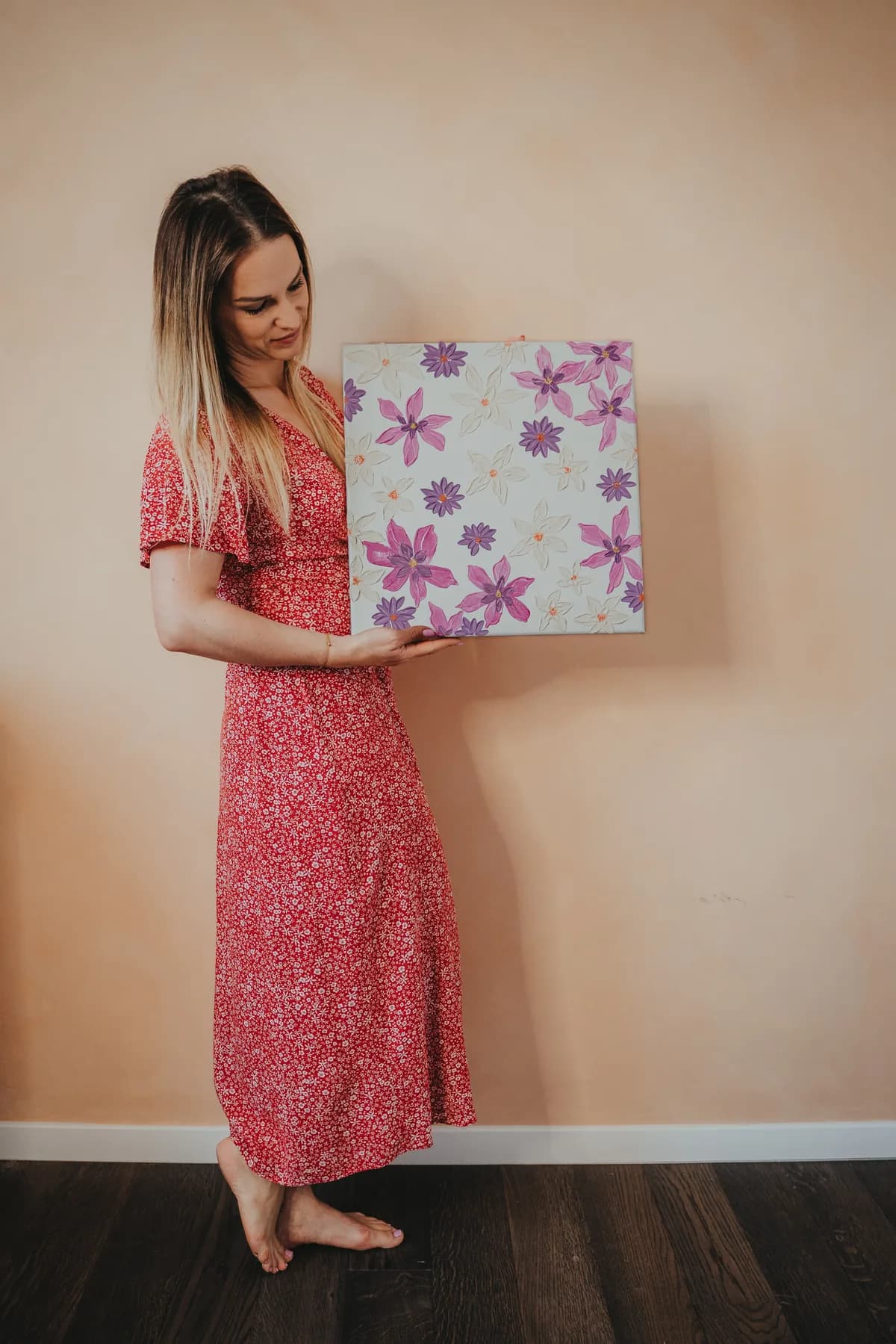 Flower Scent original painting with layered floral color.