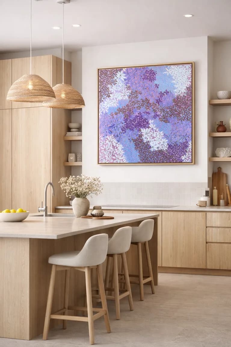 Purple Dreams original painting series with lavender, violet, and dusk tones.