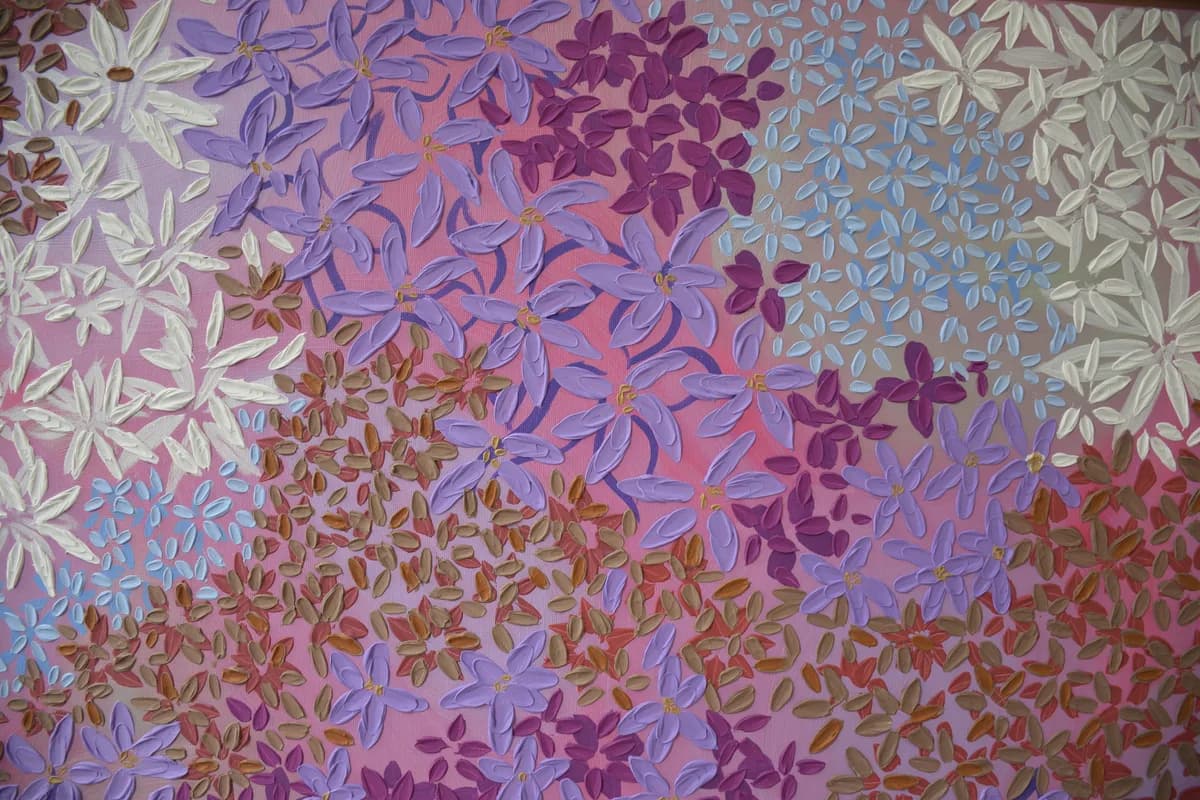 Purple Dreams painting view 4 with lavender, violet, and dusk tones.