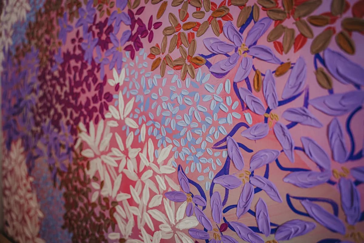 Purple Dreams painting view 5 with lavender, violet, and dusk tones.