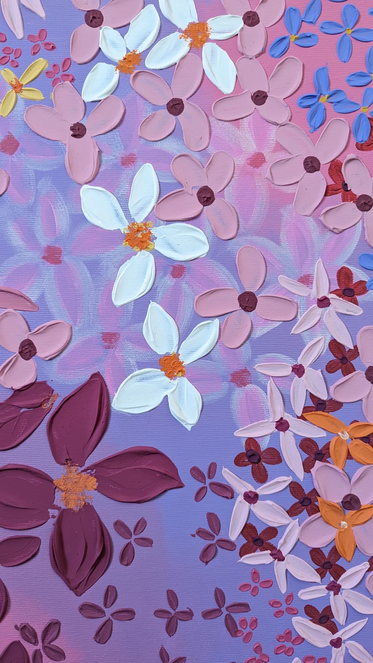 Spring painting view 5 with spring greens, light, and floral color.